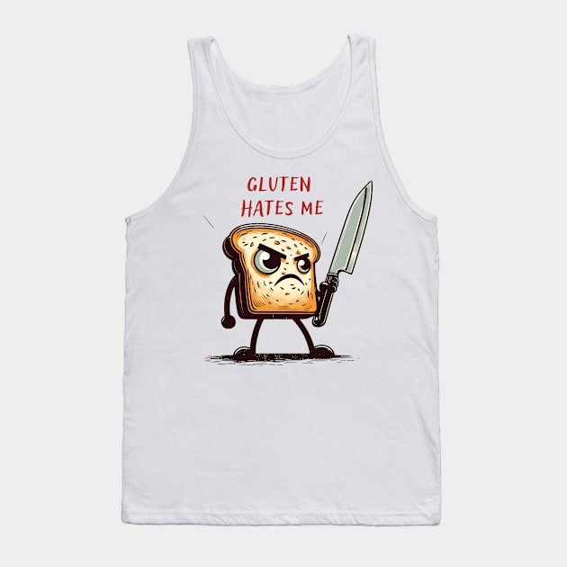 Kawaii Gluten Hates Me Tank Top by TomFrontierArt